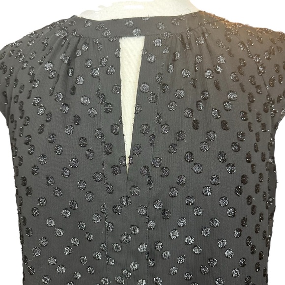 FRENCH CONNECTION Black Loose Fit Half Sleeve Blouse Size 10 - Picture 4 of 7